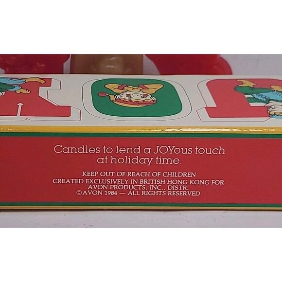 Avon Joyous Message Candles 1984 Elves NOS Vintage Christmas - Picture 7 of 8